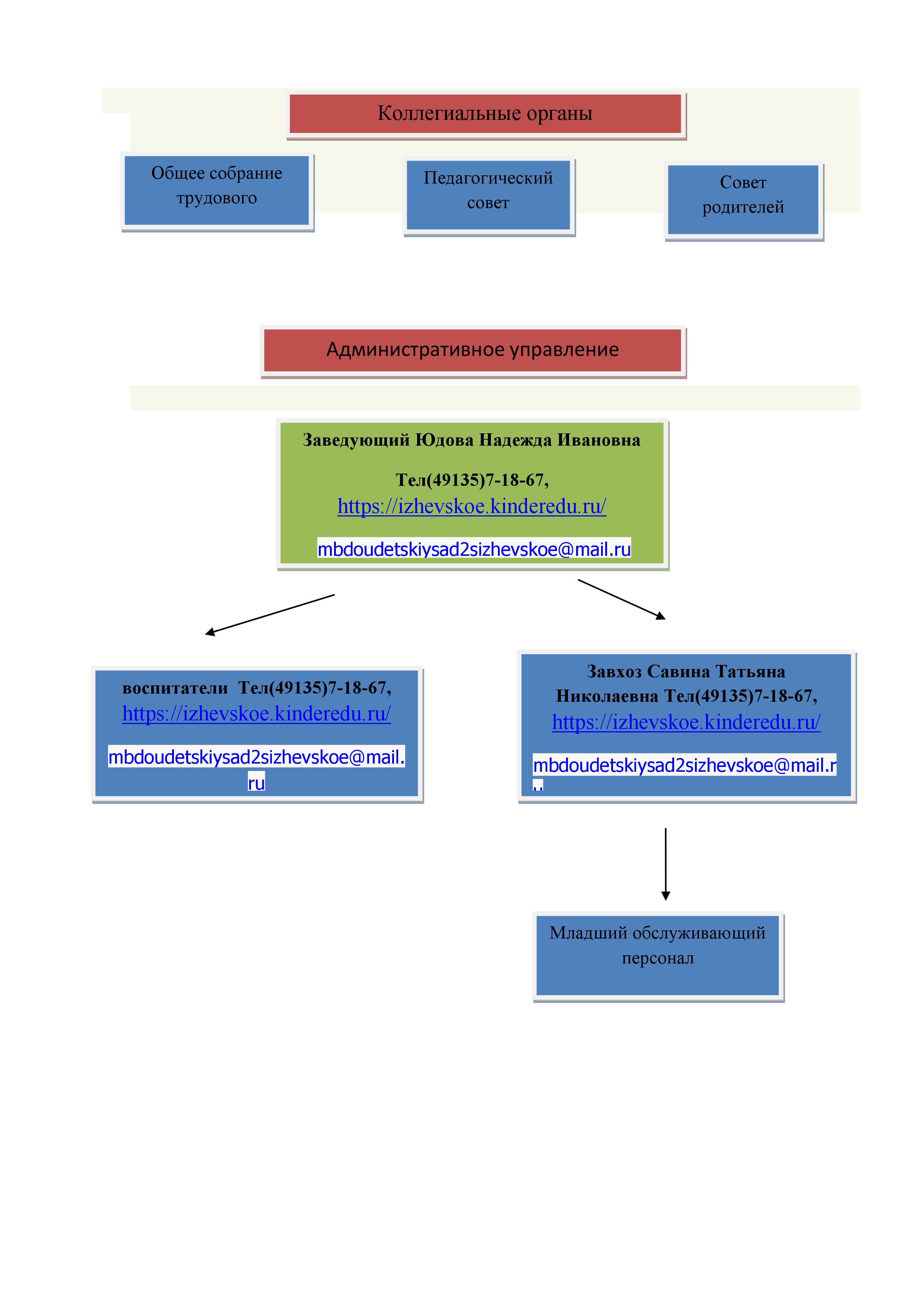 Структура и органы управления образовательной организацией / Сведения об  образовательной организации / №2 (с. Ижевское)